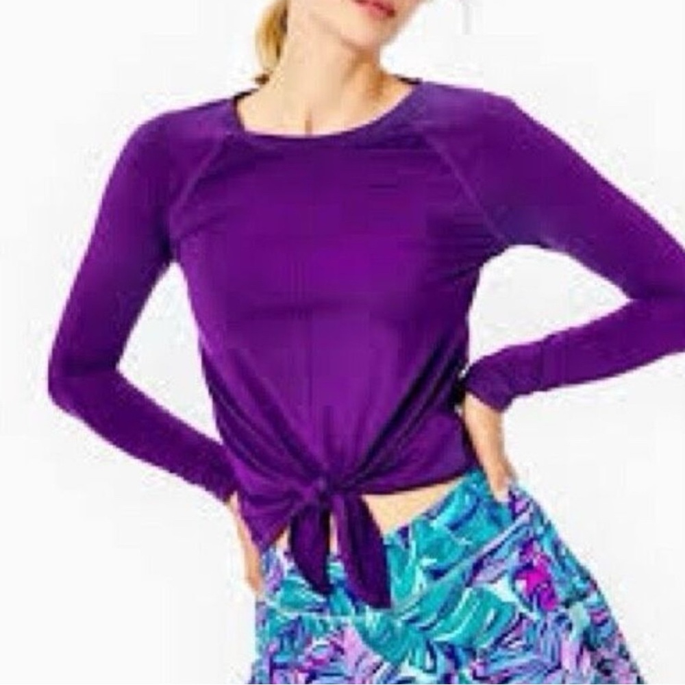 Lilly Pulitzer Luxletic Top in Purple and Gold